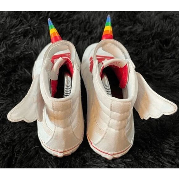 EUC Vans Rainbow Unicorn Wings White High-Top Sneakers - Picture 3 of 10